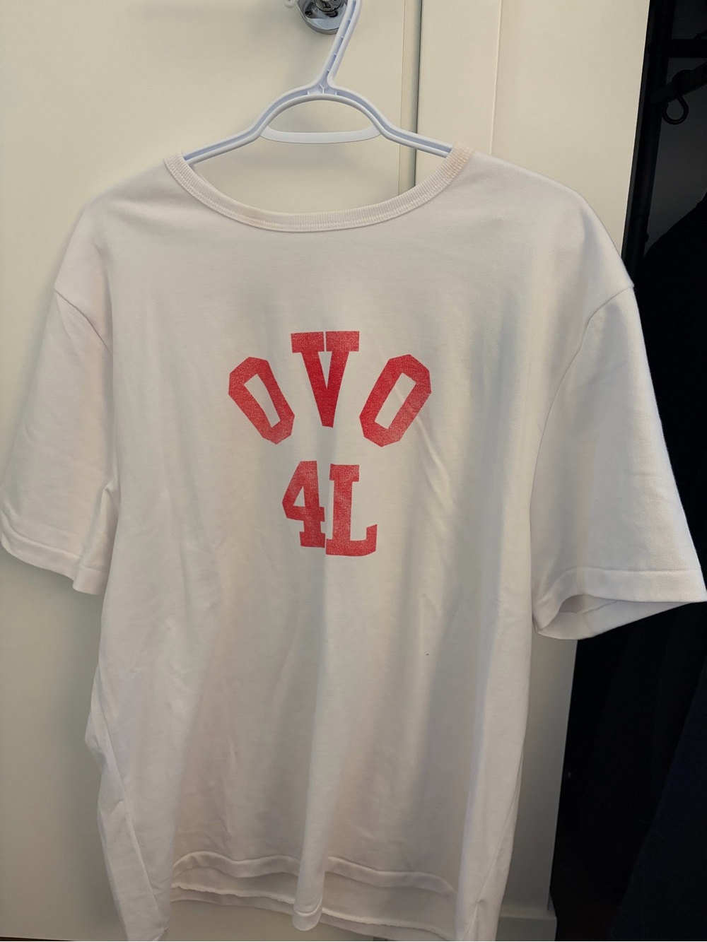 OVO White Short-Sleeve Tee with Red Graphic